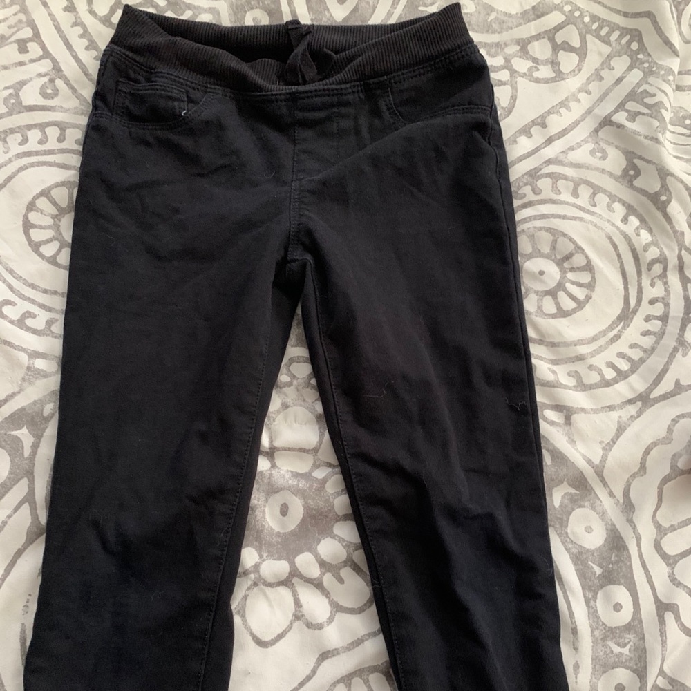 Girl black jeans with stretch waist band size L6